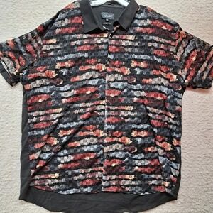 Sambuca Men's Multicolored Semi Shear Button Down Size 3XL 100% Rayon